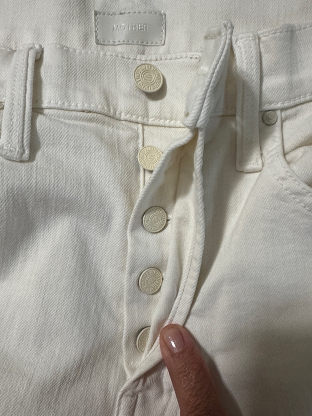 MOTHER The Tripper Ankle Fray “play date white” High Rise Cropped Size 28 - Picture 9 of 9